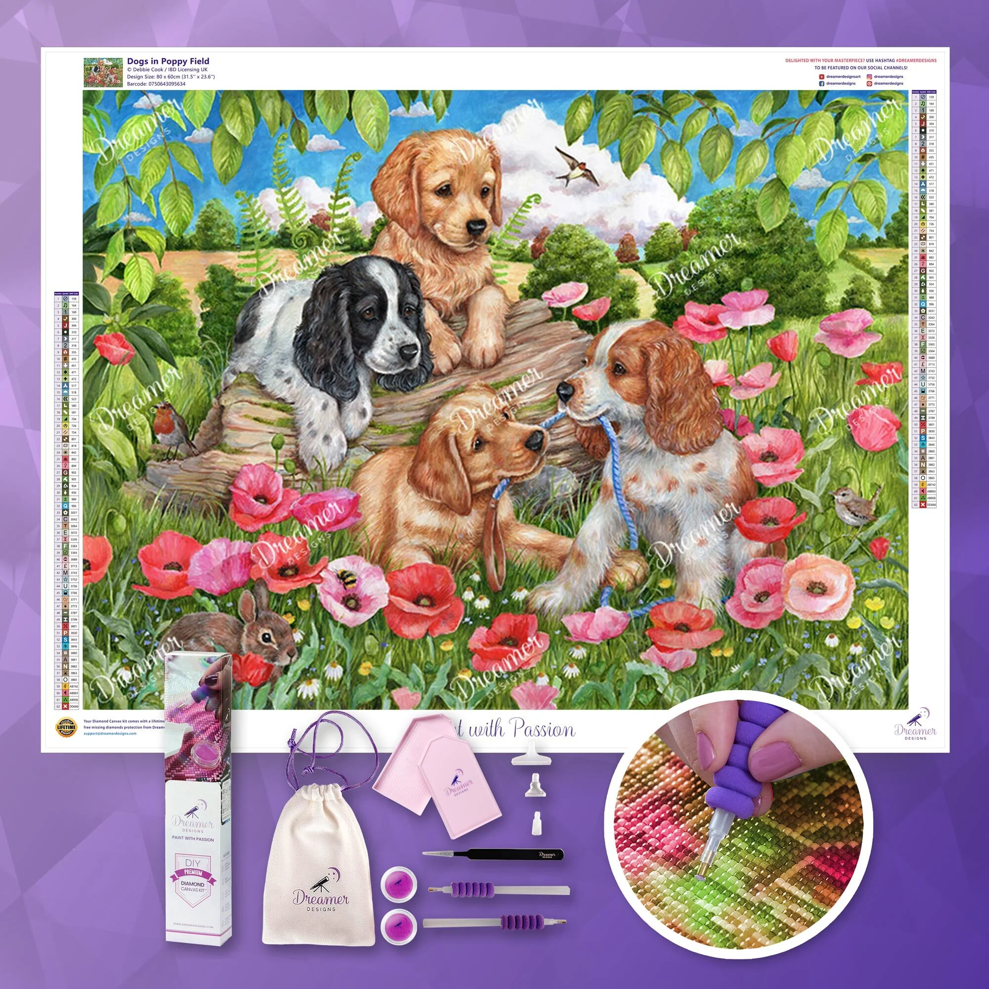 Dogs in Poppy Field - Image 3